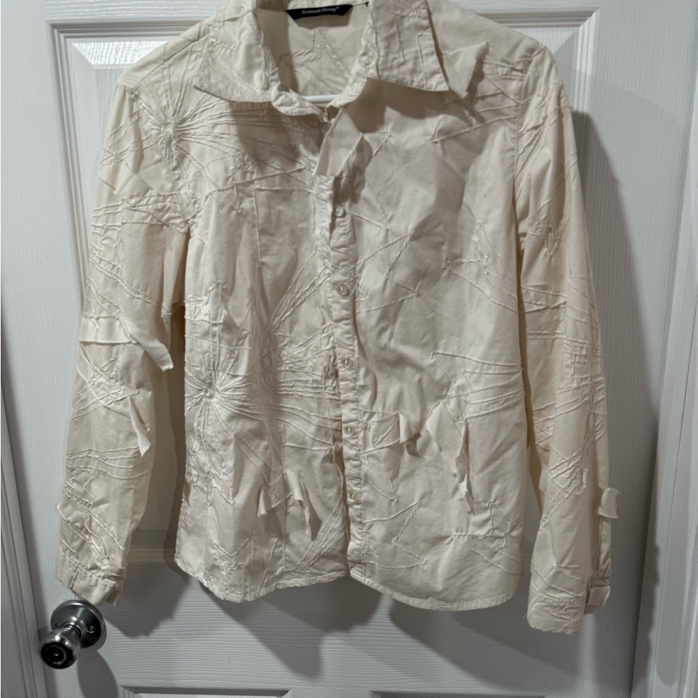 Samuel Dong Off-White Textured Shirt